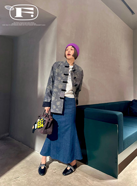 小众设计感港味复古休闲高腰显瘦单宁半身裙牛仔鱼尾裙a版长裙