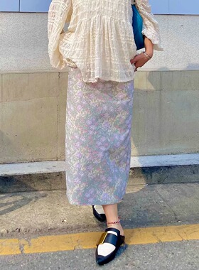 生如夏花唯美法式浪漫清新浮雕花半裙甜蜜艺术腔调H版显瘦直筒裙