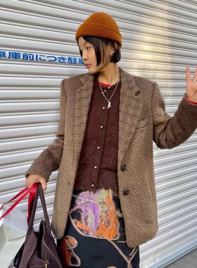 色彩解密 艺术美学老钱高级稀有橄榄灰阿尔巴卡羊绒西装 经典外套