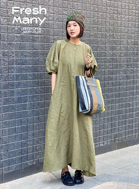 这个裙型我跪了！日本亚麻小众设计感连衣裙 流浪气质随意时髦感