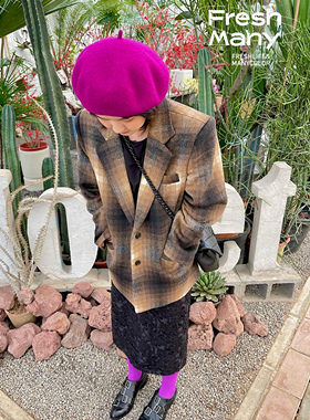 限量18件！超重磅马赛克羊绒混纺西装外套 百搭宽松显瘦西服外套