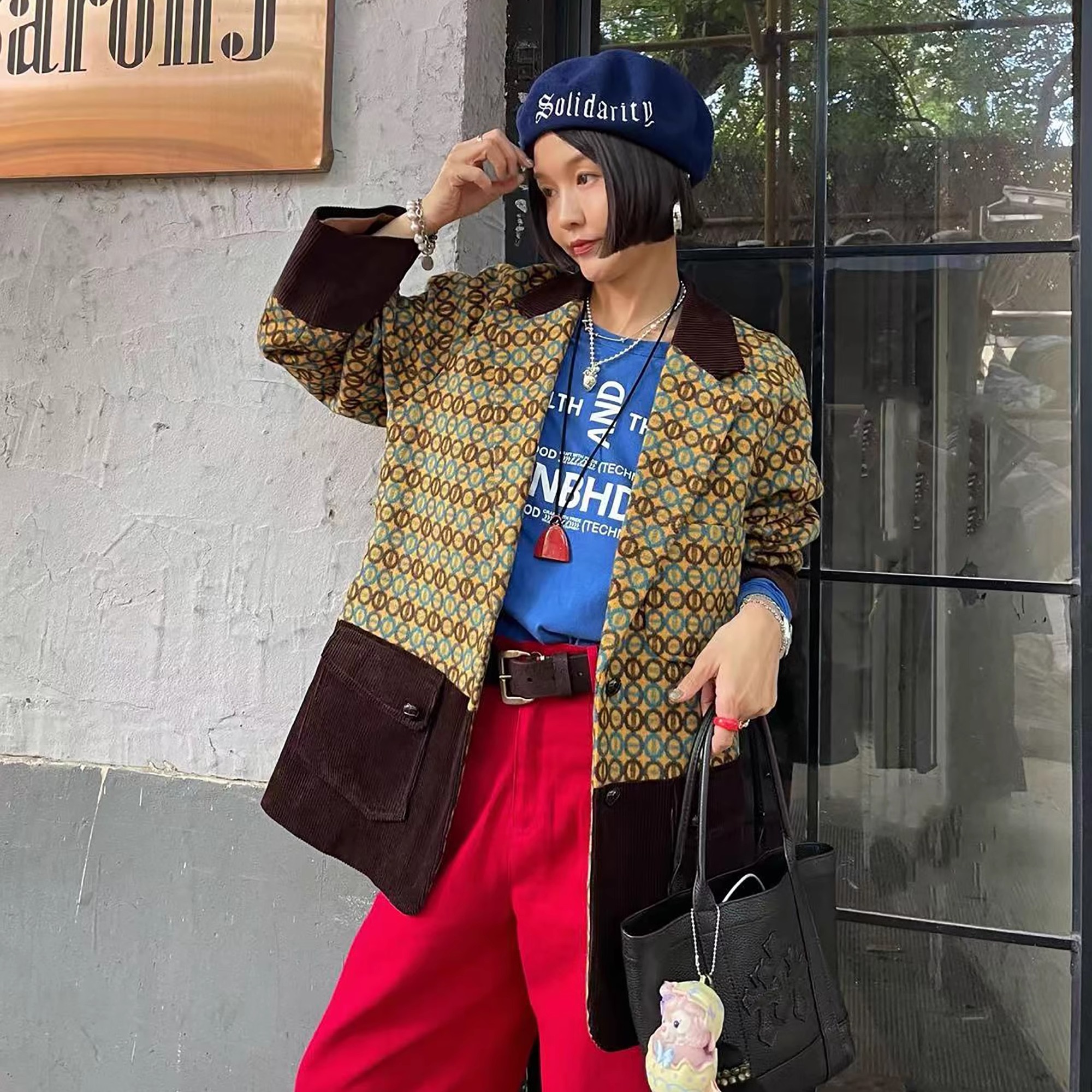美学解构拼接休闲羊毛西装