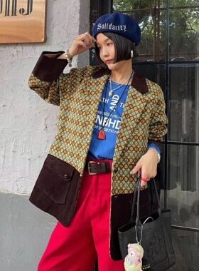 FreshMany京都保温玩味美学解构拼接休闲羊毛西装设计感短款外套