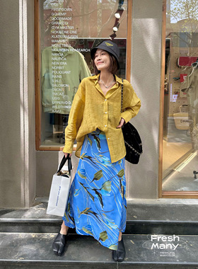 花卉爱好者bi须拿下的ji致浪漫鱼尾裙 小众设计面料高级感飘逸裙