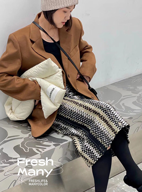 经典回归 意产全羊毛焦糖大地色百搭西装宽松版型休闲保暖外套