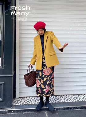 墙推 超重工艺术品半身裙 典雅刺绣盘花图腾高腰显瘦后开叉直筒裙