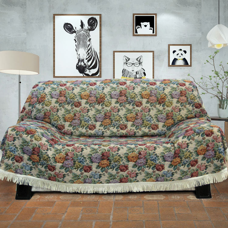 耐脏沙发罩防滑中式大花沙发巾