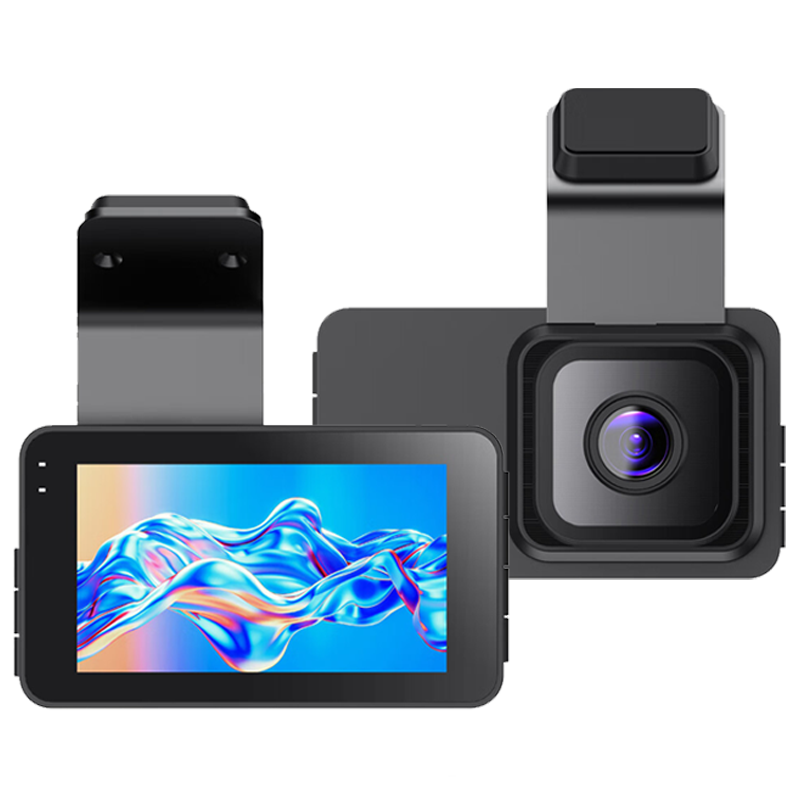 汽车高清行车记录仪2025新款免走线高清倒车影像前后双摄停车监控