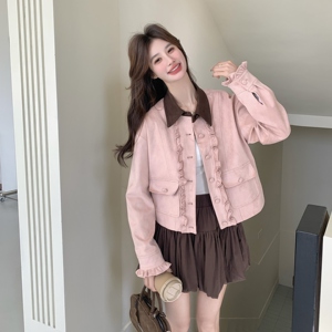 【新款现货】粉色麂皮绒半裙套装296A-8083-P205-K328，女装套装/套裙，浙宝296A