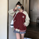 296A【秋装新款】2023款拼色减龄美式复古棒球服外套2333P140K198，女装短外套，浙宝296A