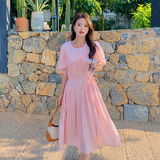 【新款现货】2023年夏装新款减龄粉嫩仙气连衣裙23829P125K178，女装连衣裙，浙宝296A