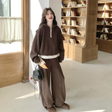 【新款现货】棕色假两件卫衣套装296A-8182-P195-K318，女装套装/套裙，浙宝296A