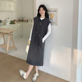 【现货】刺绣笑脸卫衣背心裙白T恤两件套296A-8131-P170-K248，女装连衣裙，浙宝296A