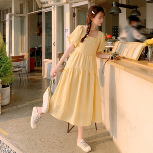 【新款现货】2023年夏装新款奶黄奶黄温柔风连衣裙23826P120K178,女装孕妇装,浙宝296A