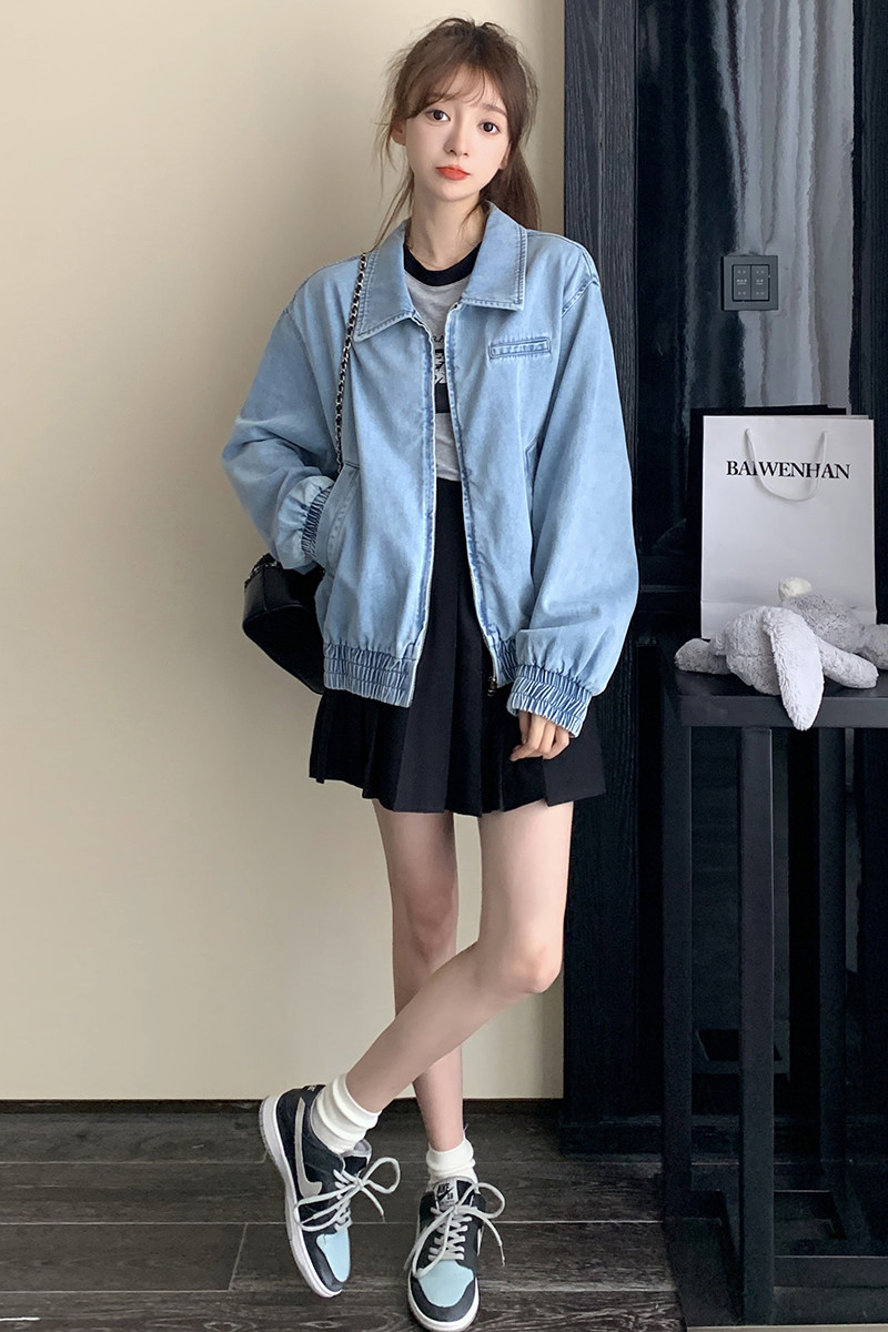 296A【秋装新款】2023新款复古美式牛仔外套2336-P140K198,女装短外套,浙宝296A