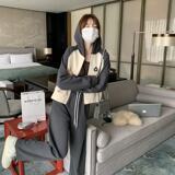 296A【秋季新款】2023撞色休闲减龄卫衣套装2343-P165-K218，女装运动套装，浙宝296A