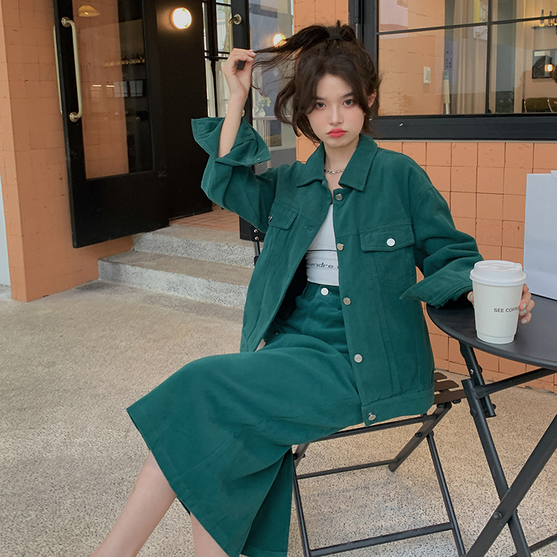 【现货】数据好！新款2023春季墨绿色半裙减龄套装2230P145K208，女装套装/套裙，浙宝296A