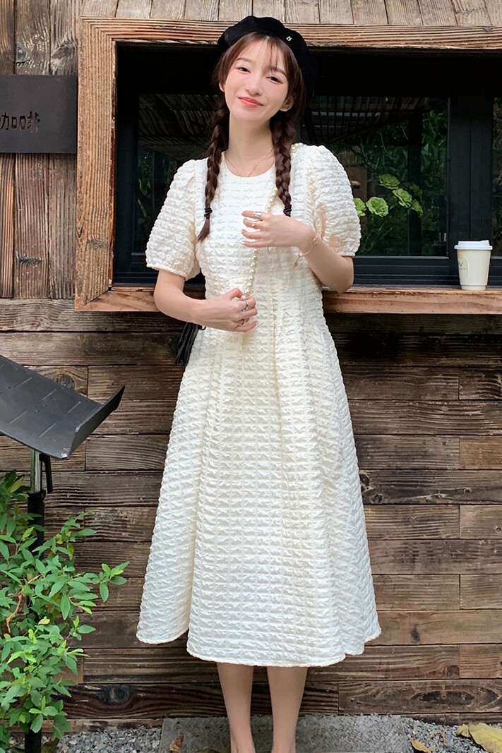 【新款现货】2023年夏装新款泡泡肌理连衣裙女减龄23825P120K178,女装连衣裙,浙宝296A