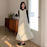 【现货】温柔风拼接背心裙黑色T恤两件套296A-8135-p165-k248，女装连衣裙，浙宝296A