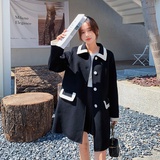 【新款现货】2023秋冬季小香风撞色毛呢大衣296A-2238-P170K258，女装毛呢外套，浙宝296A