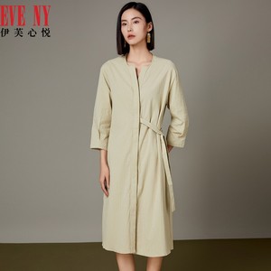 EVE‘NY/伊芙心悦秋季新款优雅百搭女款长衫裙子中长款女式连衣裙