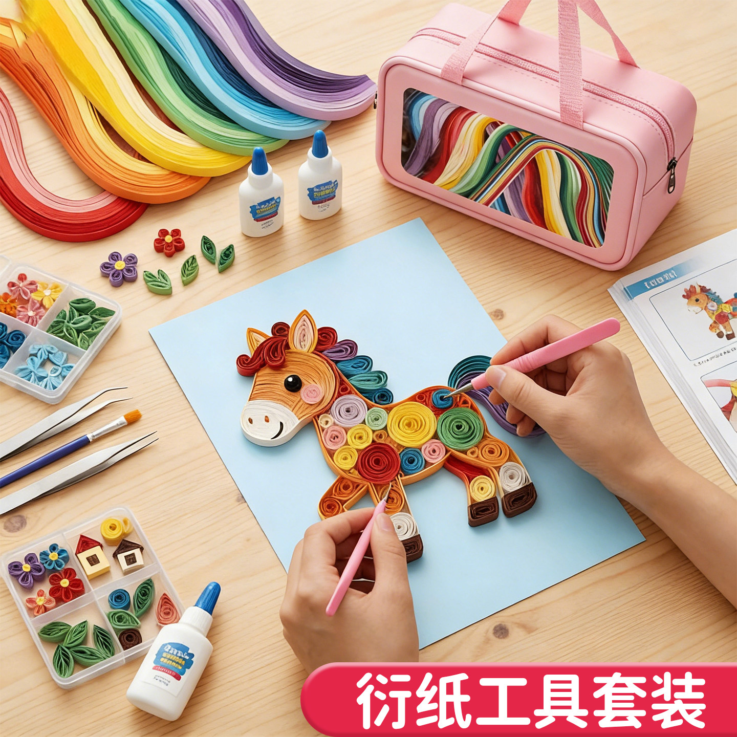 衍纸工具套装小学初学者手工diy材料包衍纸画线稿图儿童美术手工