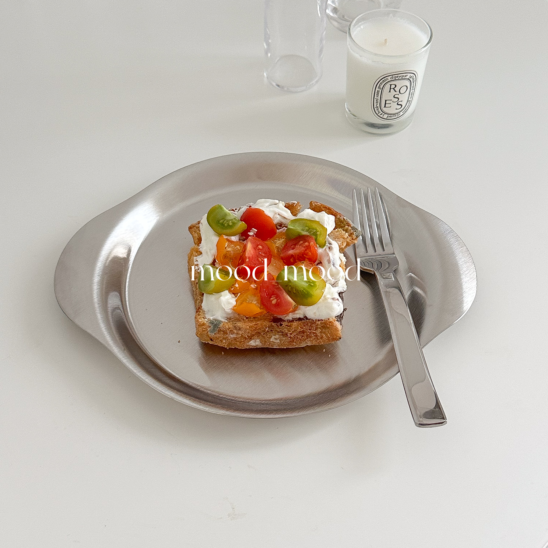 moodboard 拉丝银托盘 双耳304不锈钢工业风bistro西餐茶点收纳盘