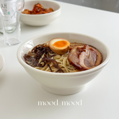 乳白系列6.9英寸高脚碗面碗