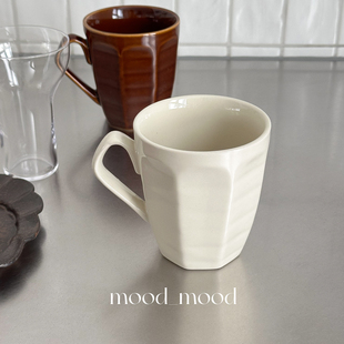 水杯质感独特 moodboard 奶油白纹理感马克杯 陶瓷韩式 咖啡美式