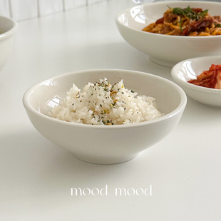 moodboard 5.7英寸厚实麦片水果碗陶瓷家用 乳白系列宽口米饭碗