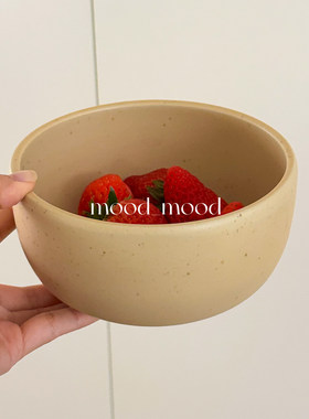 moodboard 芝士奶黄色碗 日系古朴芝麻釉陶瓷粥碗一人食饭碗汤碗