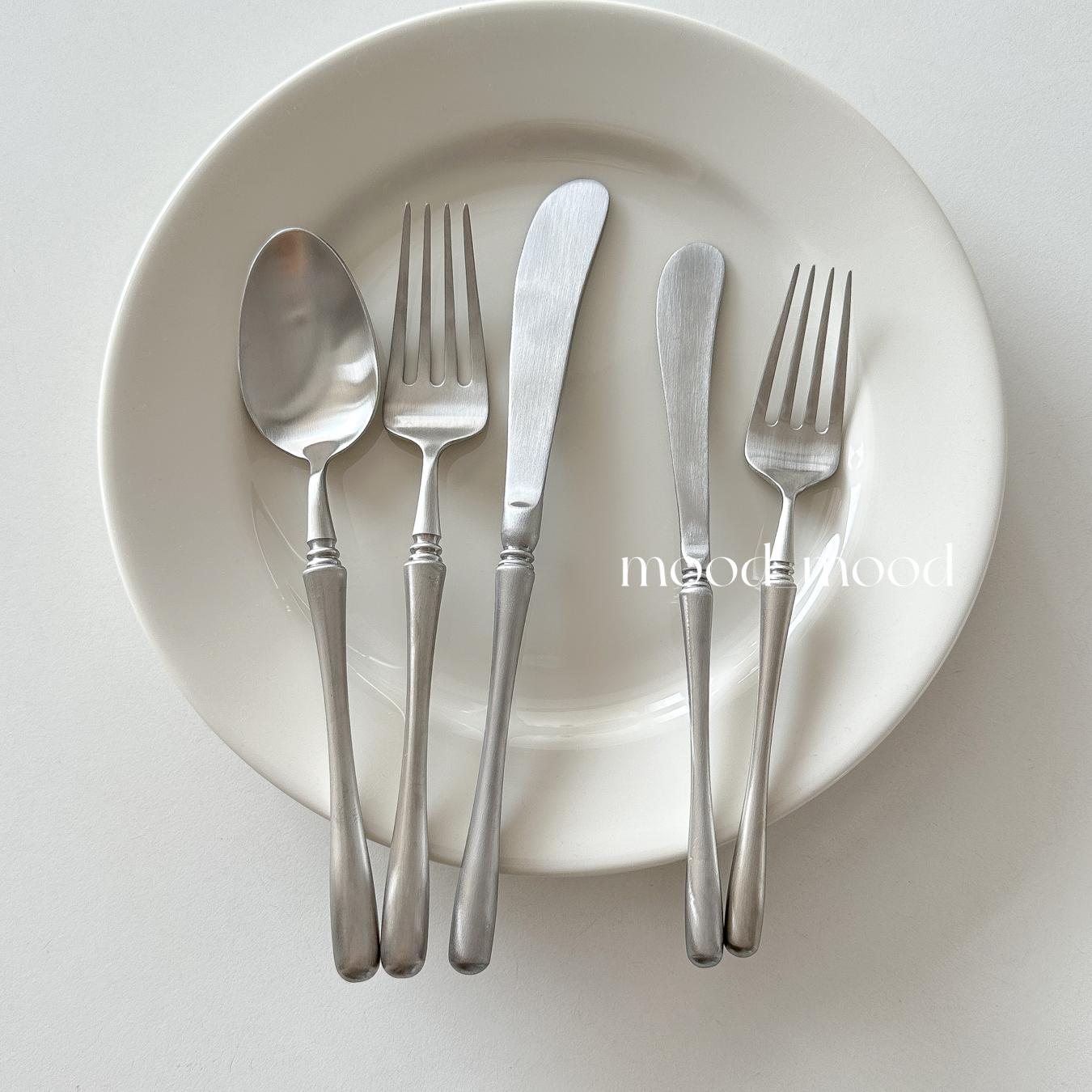 moodboard 复古不锈钢刀叉勺 拉丝法式宫廷西餐牛排甜品叉黄油刀