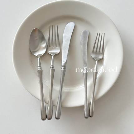 moodboard 复古不锈钢刀叉勺 拉丝法式宫廷西餐牛排甜品叉黄油刀
