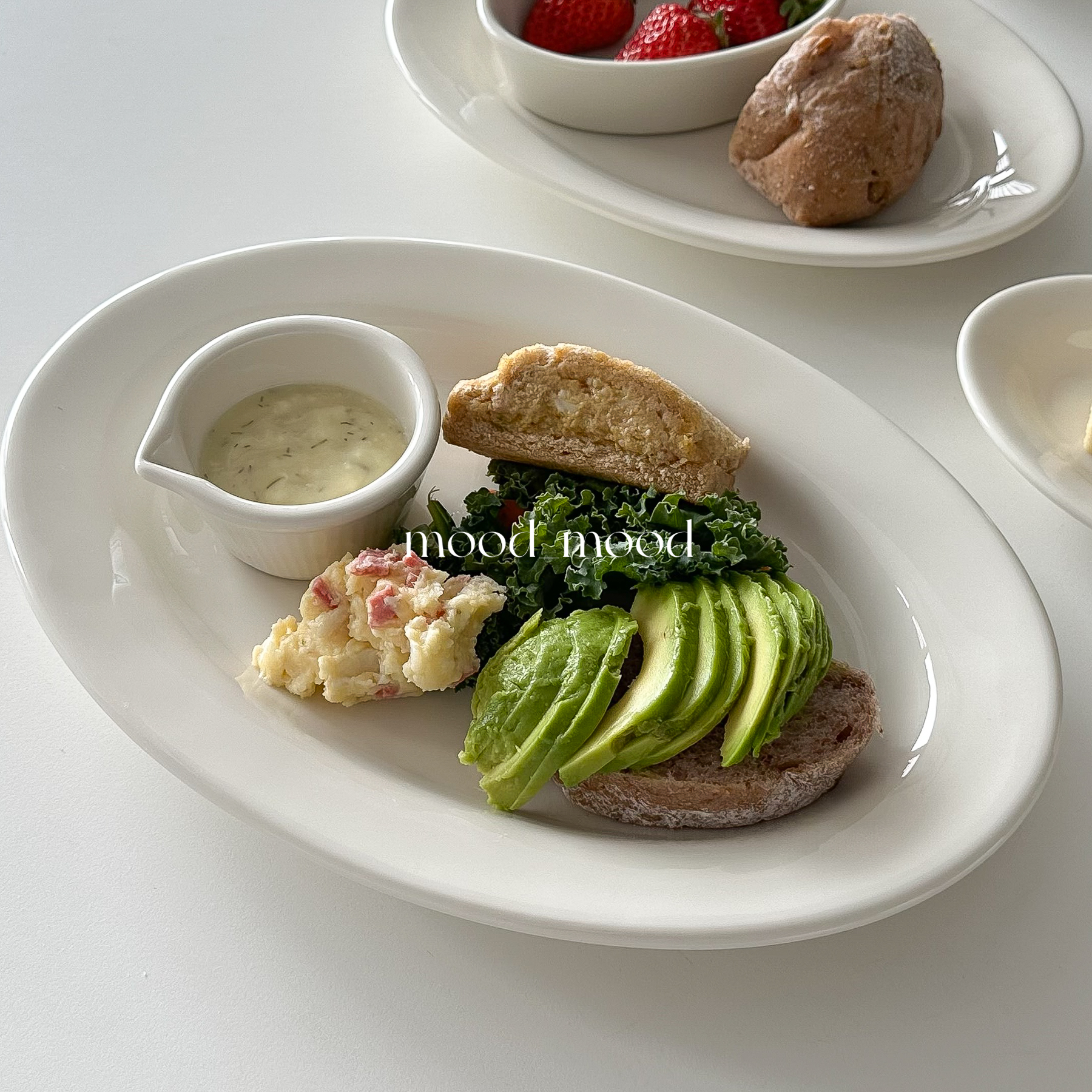 乳白系列/大号椭圆盘鱼盘