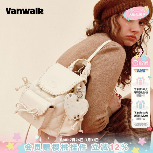 VANWALK/出走小众波点女生双肩包