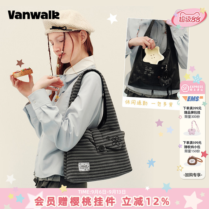 VANWALK/出走美式复古女款托特包										