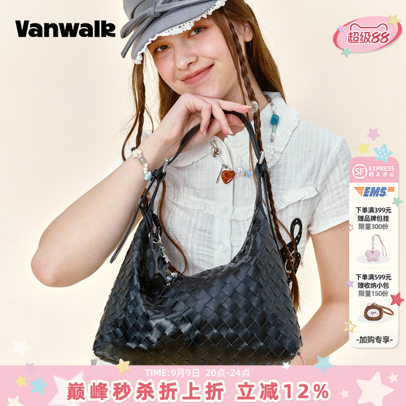 VANWALK/出走手工编织包包慵懒风图片
