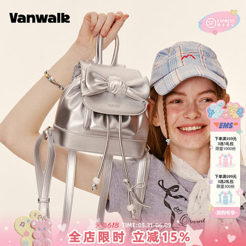 vanwalk/出走蝴蝶结小型双肩背包