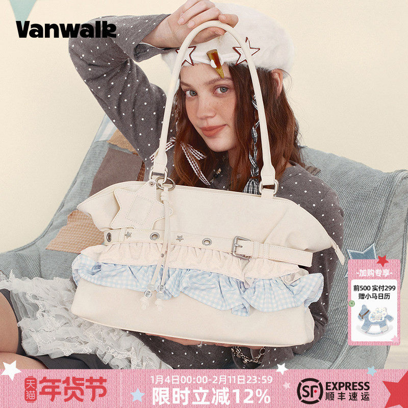 VANWALK lucky pony小众大容量芭蕾风托特包女新款通勤手提单肩包,箱包皮具/热销女包/男包,托特包,淘宝优惠券,粉丝福利购,淘宝优惠卷
