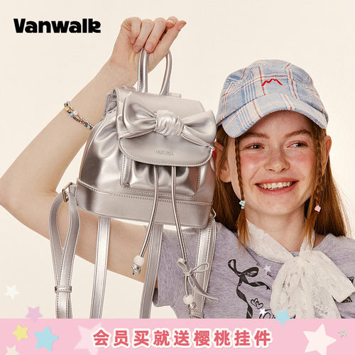 vanwalk/出走蝴蝶结小型双肩背包