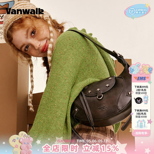 vanwalk/出走美式复古单肩斜跨包
