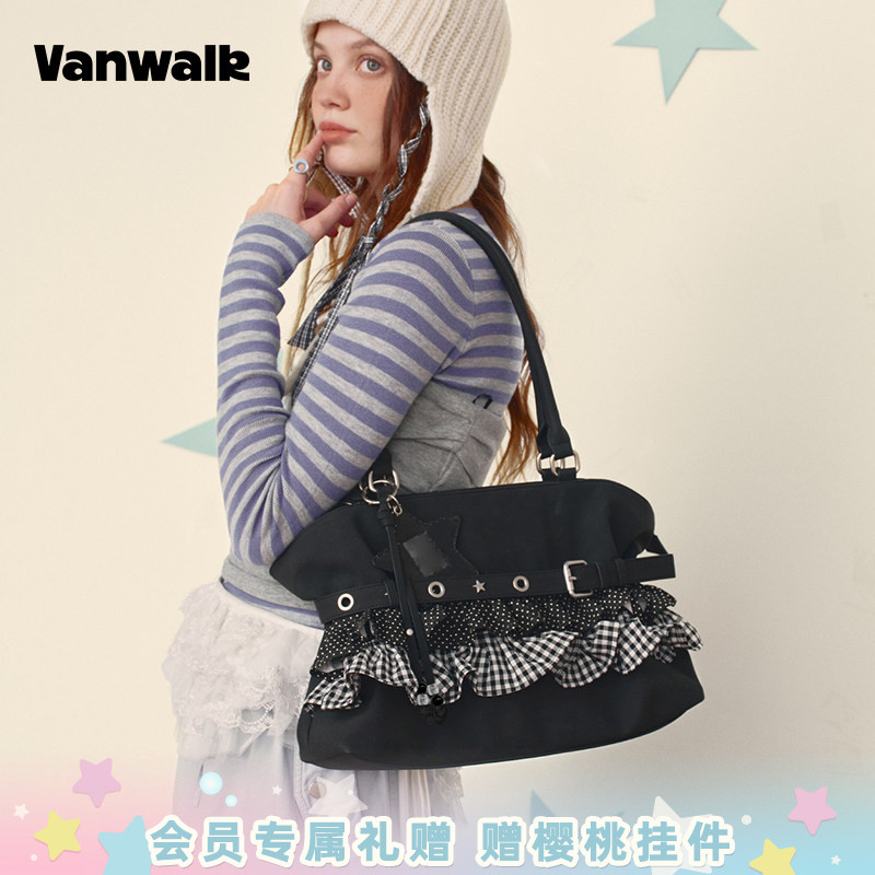 VANWALK/出走大容量裙边托特包包图片