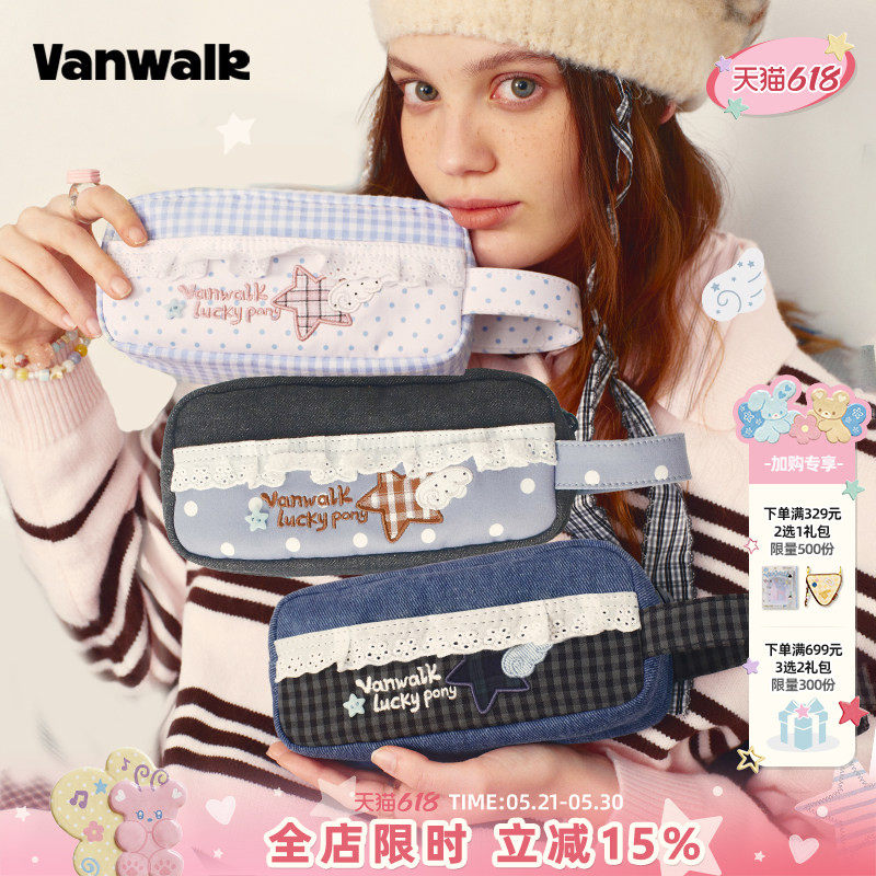 VANWALK lucky pony 小众创意美式复古格纹手提便