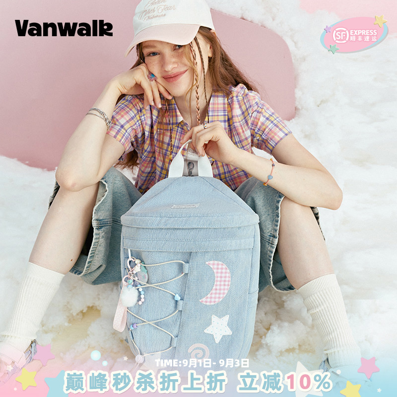 VANWALK/出走小众ins波点双肩包图片