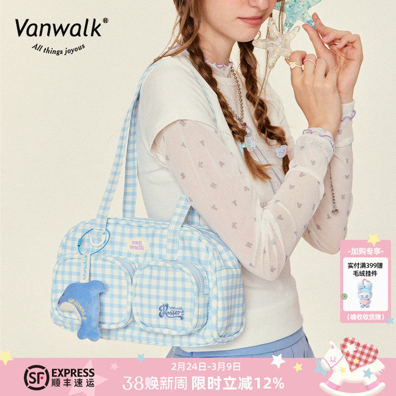 VANWALK泡泡岛 原创旅游斜挎单肩枕头包休闲轻便通勤托特手提