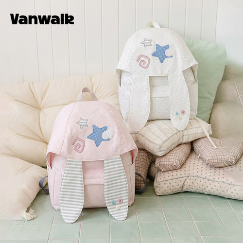 VANWALK/出走韩系兔耳朵双肩包女