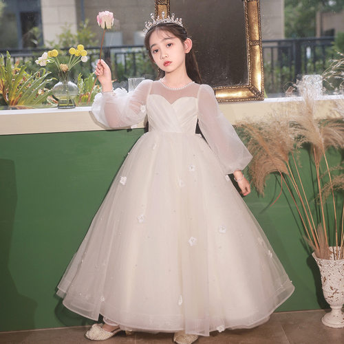 大码加肥礼服花童古筝女童生日2026秋冬香槟公主裙走秀小提琴钢琴