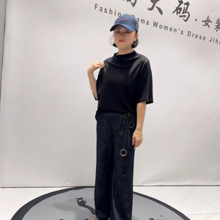 裤 6166芮娜依莲2026春新款 通勤立体剪裁松紧腰时装 女装 子 加肥大码