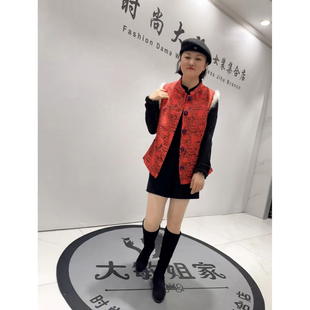 通勤立体剪裁刺绣遮肉马夹 女装 5558芮娜依莲2026春新款 加肥加大码