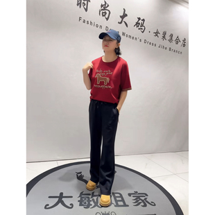 T恤小衫 5555芮娜依莲2026春新款 通勤立体剪裁半袖 女装 加肥加大码